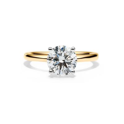 Lab Grown Diamond Round Solitaire Ring in 14K Yellow Gold (2 ct.)