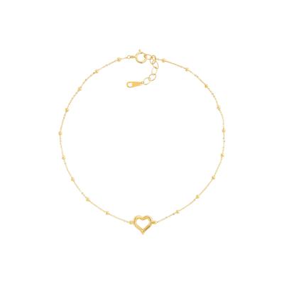 Heart Anklet in 14K Yellow Gold