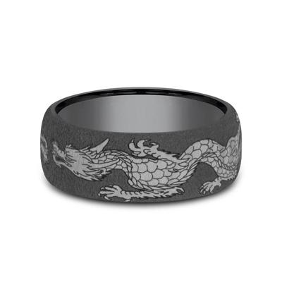 Men's Dragon Band in Dark Tantalum