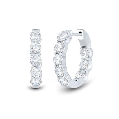 Lab Grown Diamond Inside-Out Hoop Earrings in 14K White Gold, 20MM (3 ct. tw.)