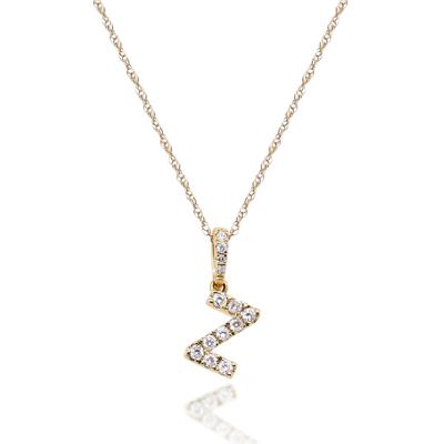 Diamond Z Initial Pendant in 10K Yellow Gold (1/10 ct. tw.)