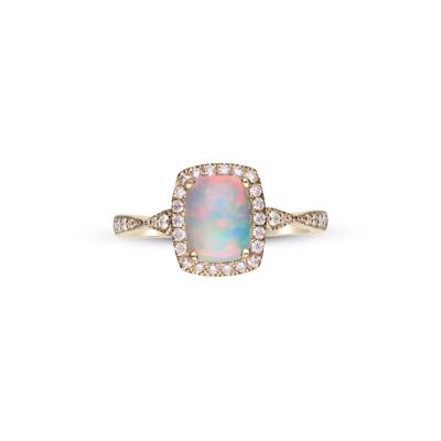 Opal and Diamond Ring in 10K Yellow Gold (1/5 ct. tw.)