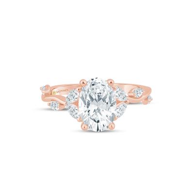 Oval Lab Grown Diamond Engagement Ring in 14K Rose and Yellow Gold (2 1/3 ct. tw.)