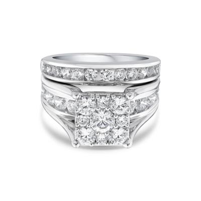 Composite Lab Grown Diamond Engagement Set in 10K White Gold (3 ct. tw.)
