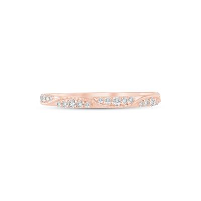 Lab Grown Diamond Milgrain Wave Stack Band 10K Rose Gold (1/5 ct. tw.)