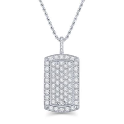 Lab Grown Diamond Dog Tag in 10K White Gold (2 ct. tw.)