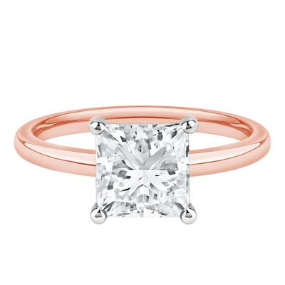 Diamond Princess Cut Solitaire Engagement Ring in 14K Rose Gold (2 ct.)