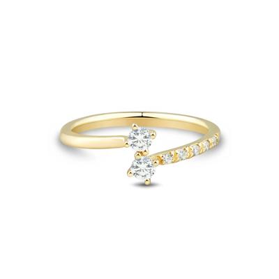 Lab Grown Diamond Bypass Ring in 10K Yellow Gold (1/4 ct. tw.)