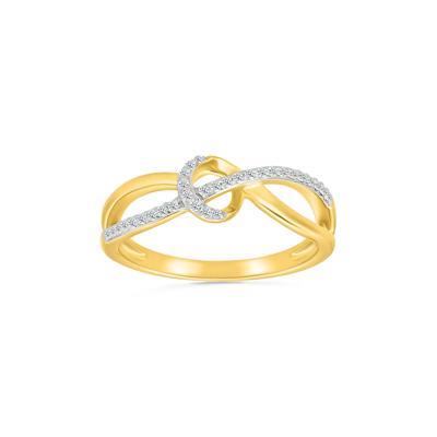 Diamond Knot Ring in 10K Yellow Gold (1/8 ct. tw.)