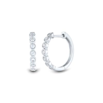 Lab Grown Diamond Bezel-Set Hoop Earrings in 14K White Gold (1/3 ct. tw.)