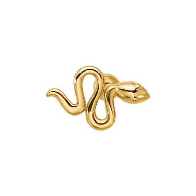 Snake Cartilage Stud in 14K Yellow Gold, 18 Gauge