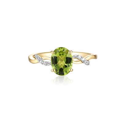 Peridot and Diamond Accent Ring in 10K Yellow Gold