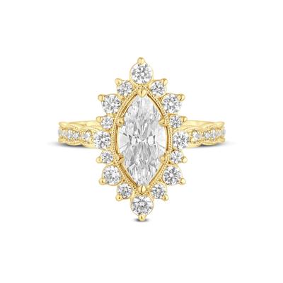Lab Grown Diamond Marquise-Shaped Halo Engagement Ring in 14K Yellow Gold (2 1/3 ct. tw.)