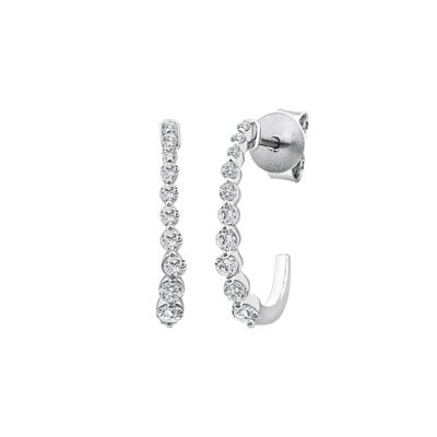 Diamond Hoop Earrings in 10K White Gold (1/2 ct. tw.)