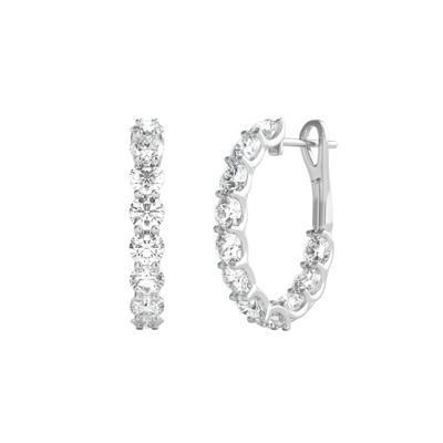 2 1/2 ct. tw. Diamond Inside-Out Hoop Earrings in 14K White Gold