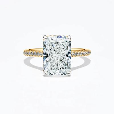 Lab Grown Radiant-Cut Engagement Ring in 14K Yellow Gold (5 1/3 ct. tw.)