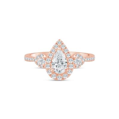 Lab Grown Diamond Pear Engagement Ring in 14K Rose Gold (1 ct. tw.)