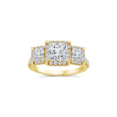 Lab Grown Diamond Three-Stone Ring in 14K Yellow Gold (1 1/2 ct. tw.)