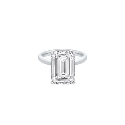 Lab Grown Diamond Emerald-Cut Solitaire Engagement Ring in 14K White Gold (7 ct.)