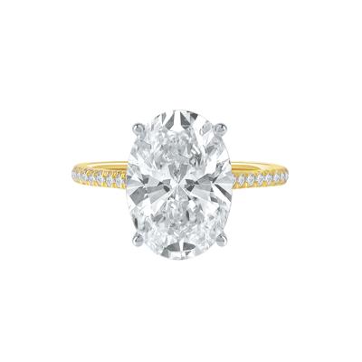 Lab Grown Diamond Oval-Shaped Engagement Ring in 14K Yellow and White Gold (5 1/3 ct. tw.)