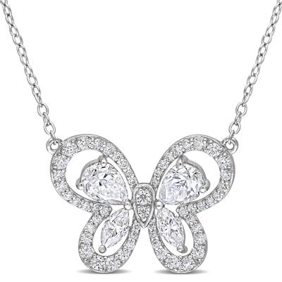 Moissanite Butterfly Necklace in Sterling Silver (1 3/4 ct. dew)