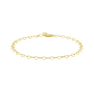 Heart-Link Bracelet in Vermeil, 7.5"