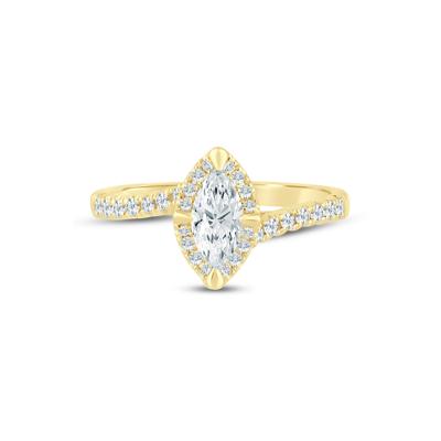 Marquise-Cut Diamond Halo Engagement Ring in 14K Yellow Gold (3/4 ct. tw.)