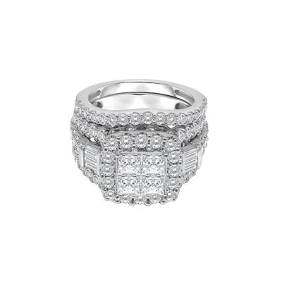 Princess-Cut Diamond Composite Engagement Ring Set in 10K White Gold (4 ct. tw.)