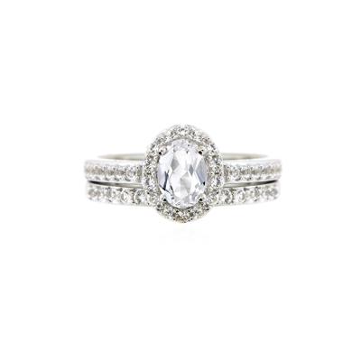 Lab Created White Sapphire Ring Set in Sterling Silver