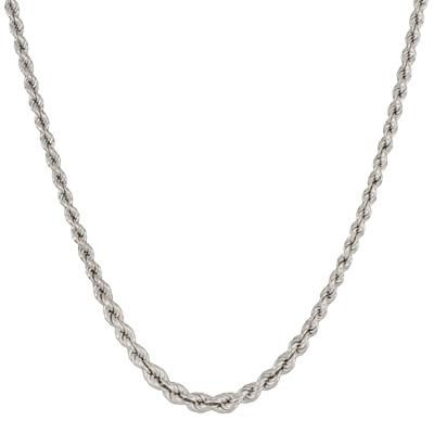 Graduated Rope Chain Necklace in Sterling Silver, 22”