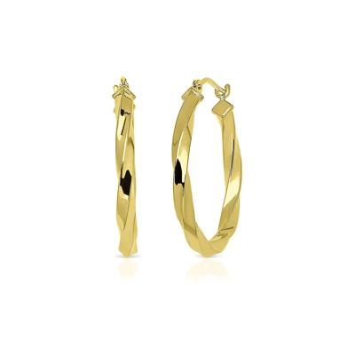 Twist Hoop Earrings in 14K Yellow Gold