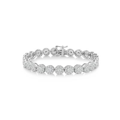 Lab Grown Diamond Cluster Bracelet in 14K White Gold (7 ct. tw.)