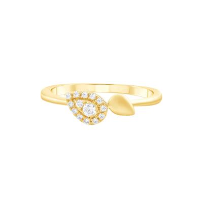 Diamond Pear-Shaped  Halo Ring in 10K Yellow Gold (1/7 ct. tw.)