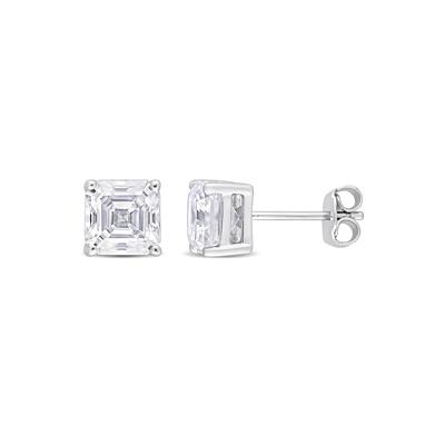 Lab-Created Moissanite Octagon Stud Earrings in Sterling Silver (3 ct. dew)