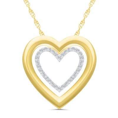 Diamond Heart Pendant in 10K Yellow Gold (1/10 ct. tw.)