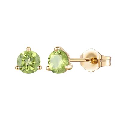 Peridot Stud Earrings in 10K Yellow Gold