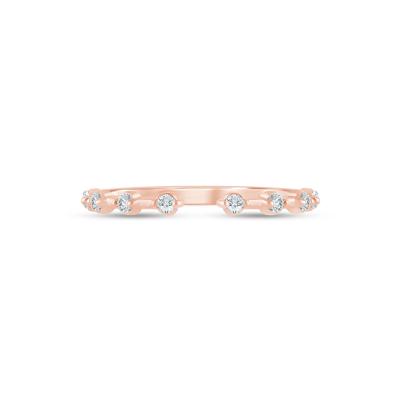 Diamond Bamboo Open Band in 14K Rose Gold (1/7 ct. tw.)