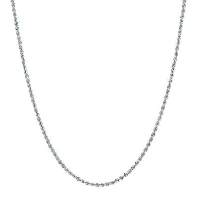 Hollow Rope Chain in 14K White Gold, 18"