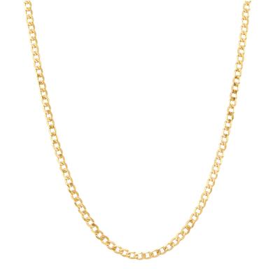 Heavy Hollow Curb Chain in 14K Yellow Gold, 2.3MM, 22"
