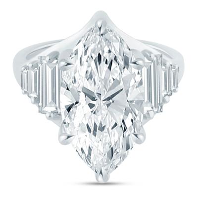 Lab Grown Diamond Marquise Engagement Ring in 18K White Gold (6 3/8 ct. tw.)