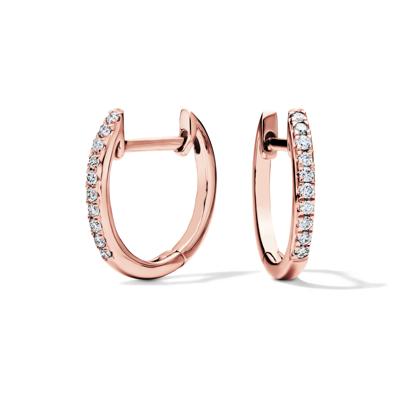 Diamond Huggie Hoop Earrings in 14K Rose Gold (1/10 ct. tw.)