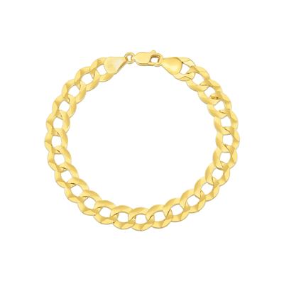 Men’s Solid Curb Bracelet in 14K Yellow Gold, 11.2MM, 8.75”