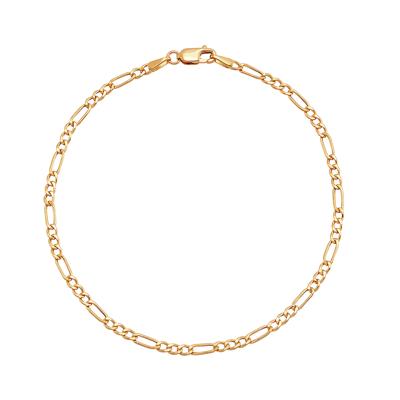 Figaro Link Bracelet in 14K Yellow Gold