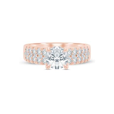 Lab Grown Diamond Double-Row Semi-Mount Ring in 14K Rose Gold (1 ct. tw.)