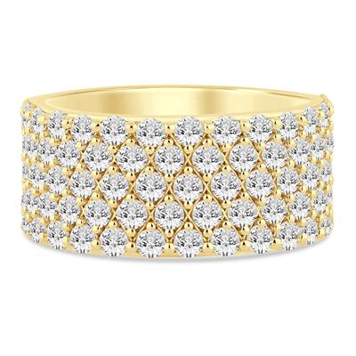Lab Grown Diamond Pave Multi Row Band in 14K Yellow Gold (2 ct. tw.)