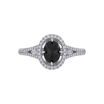1 1/4 ct. tw. Black & White Diamond Ring in 14K White Gold
