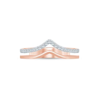 Lab Grown Diamond Chevron Anniversary Band in 14K Rose Gold (1/5 ct. tw.)