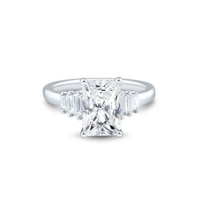 Lab Grown Radiant-Cut Diamond Engagement Ring in 14K White Gold (3 1/2 ct. tw.)