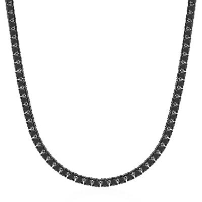 Men's Spinel Tennis Necklace in Black Oxidized Sterling Silver