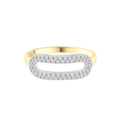 Diamond Oval Link Ring in 10K Yellow Gold (1/3 ct. tw.)
